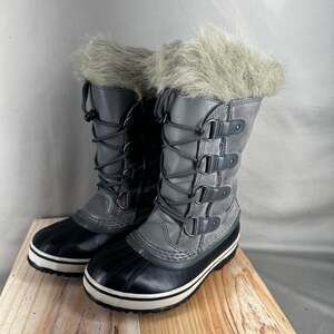 Sorel EUC Youth Joan of Arctic Waterproof Snow Boots - Quarry Gray Size 2